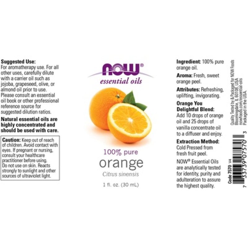 Now Foods Orange Essential Oil 1 fl oz 30 ml