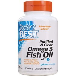 Doctor's Best Purified & Clear Omega 3 Fish Oil Supports Heart, Eyes, Brain & Joint Health 120 Count
