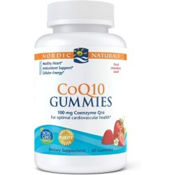 Nordic Naturals CoQ10 Gummies Strawberry 100mg 60 Gummies - Heart Health Cellular Energy Production Antioxidant Support