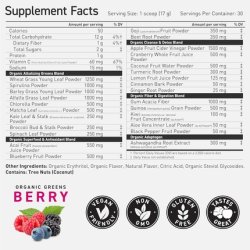 Kaged Organic Greens Superfood Powder Outlive100 Berry Supergreens Apple