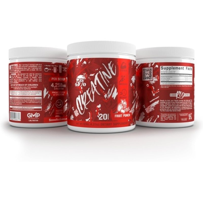 5% Nutrition Code Red Micronized Creatine Monohydrate Powder Blend Flavored