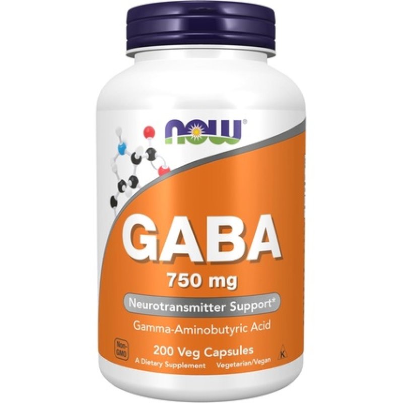 Now Supplements GABA Gamma-Aminobutyric Acid 750mg Neurotransmitter