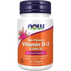 Now Foods Vitamin D-3 2000 IU Softgels 30 Count