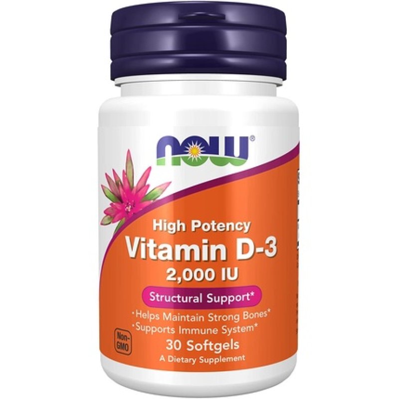 Now Foods Vitamin D-3 2000 IU Softgels 30 Count