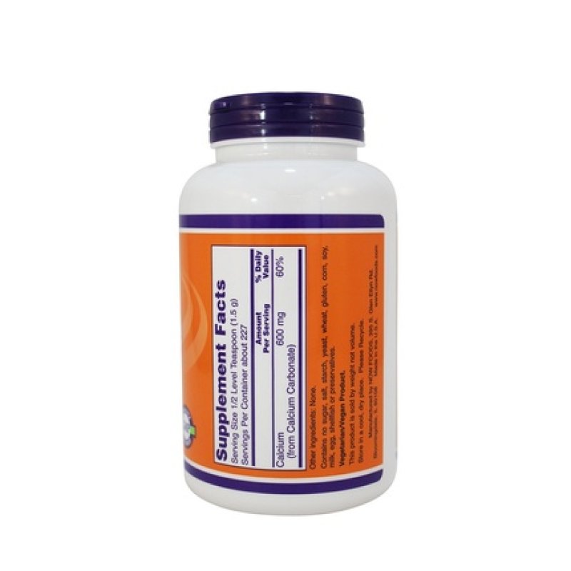 Now Foods Calcium Carbonate Powder Supports Bone Health 340g