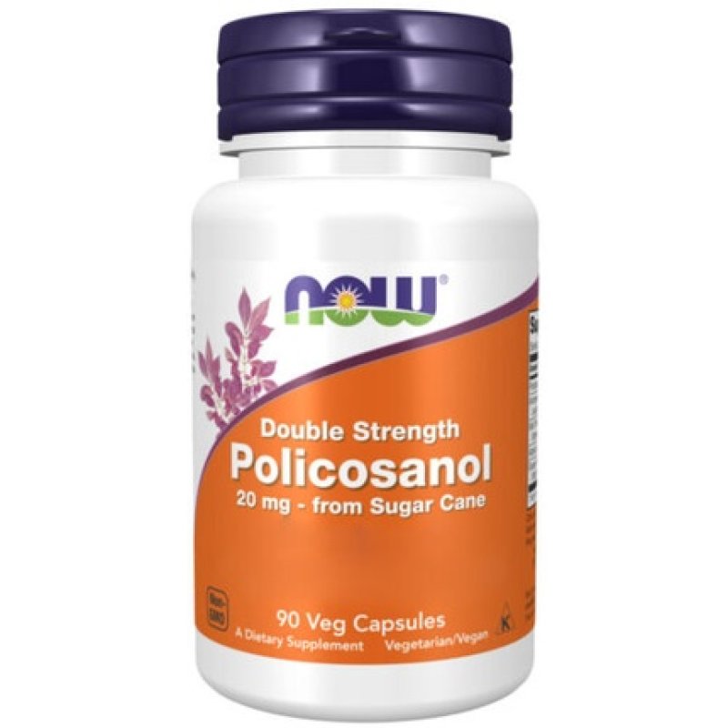 Now Foods Double Strength Policosanol 20mg 90 Veg Capsules