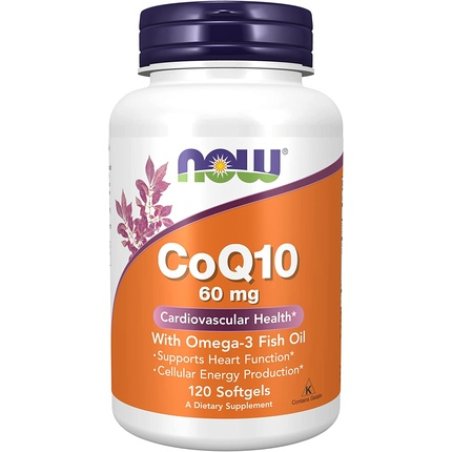Now Foods Coenzyme Q10 60mg Omega 3 120 Capsules