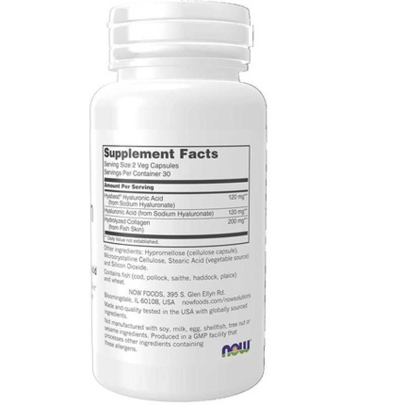NOW Solutions Hydration Rescue with Hyabest Hyaluronic Acid 60 Veg Capsules