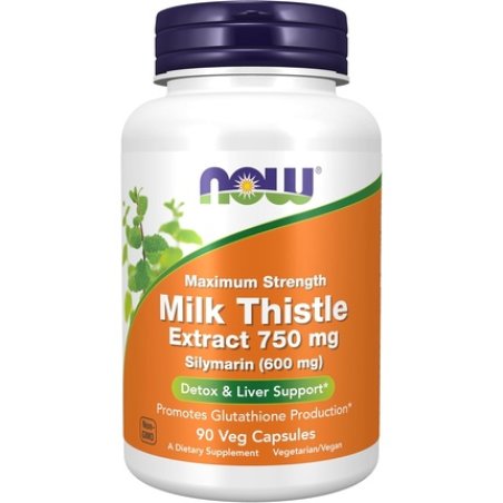 Now Foods Milk Thistle Extract 750mg Silymarin 600mg Maximum Strength - 90 Capsules