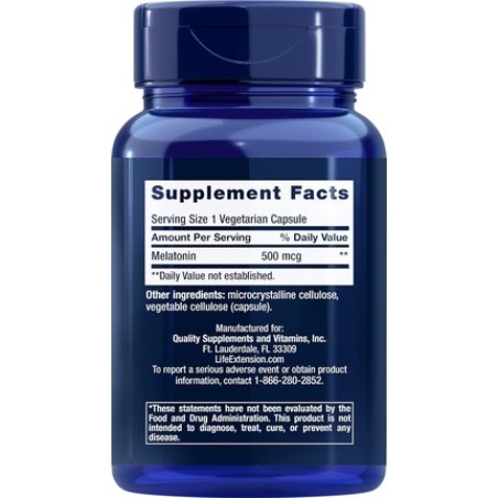 Life Extension Melatonin 500 Mcg Gently Promotes Sleep