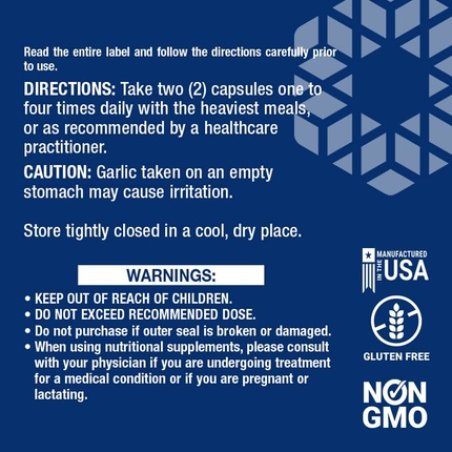 Life Extension Optimized Garlic 200 Vegan Capsules - Soy-Free, Gluten-Free