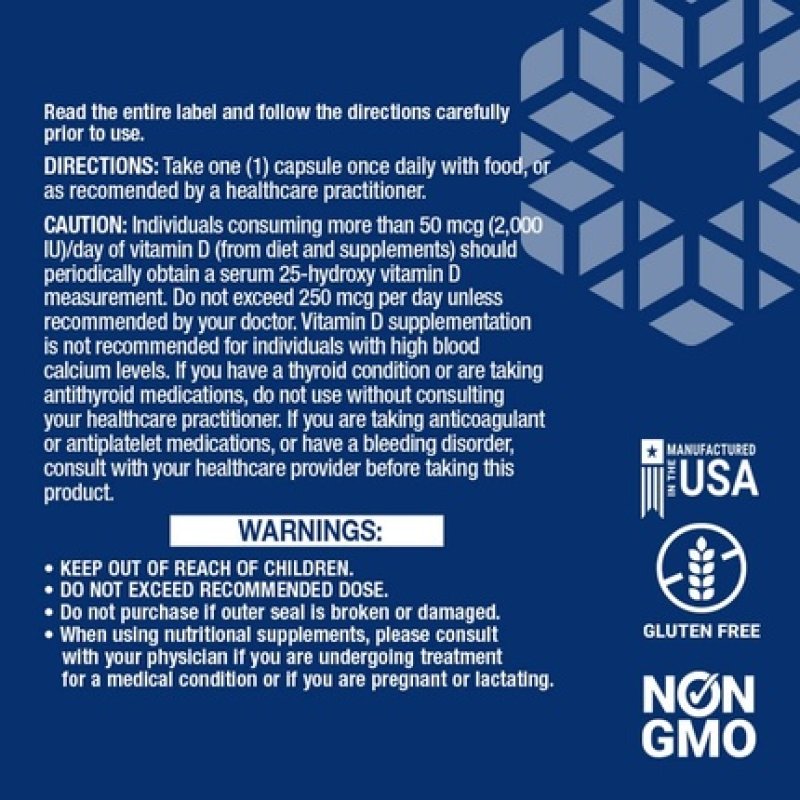 Life Extension Vitamins D and K with Sea-Iodine Bone Brain Thyroid & Arterial Support 60 Capsules