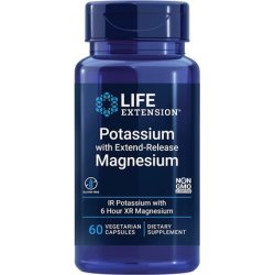 Life Extension Potassium with Extend-Release Magnesium for Blood Pressure and Vascular and Bone Health 60 Vegetarian