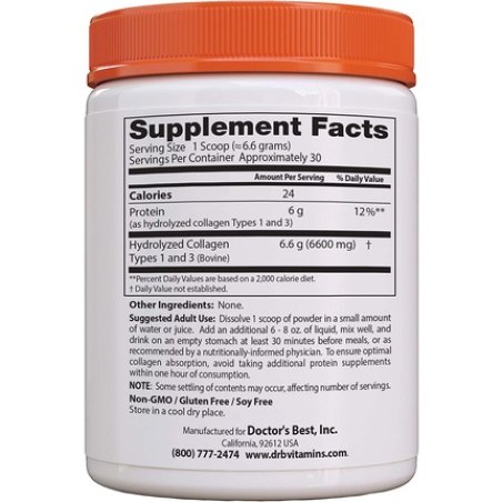 Doctor's Best Pure Collagen Types 1 & 3 Promotes Healthy Skin Hair & Nails 7.1oz