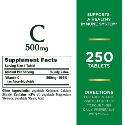 Nature's Bounty Vitamin C Immune Support Tablets 500mg 250 Count
