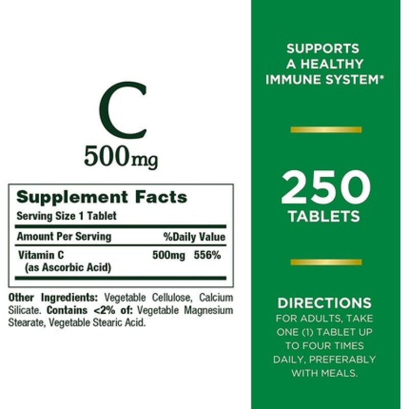 Nature's Bounty Vitamin C Immune Support Tablets 500mg 250 Count