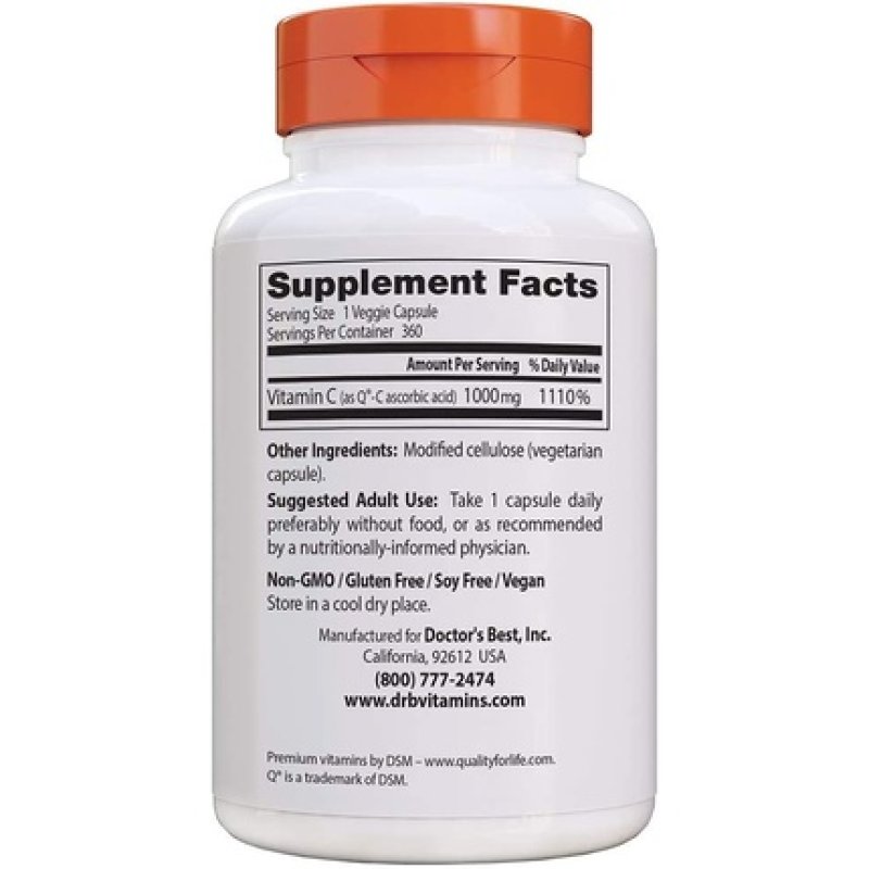 Doctor's Best Vitamin C with Quali-C 1000mg 360 Count