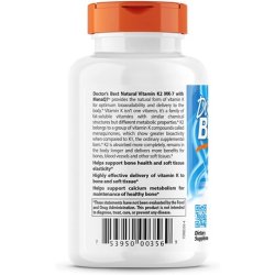 Doctor's Best Natural Vitamin K2 Mk-7 Supports Bone Health and Soft Tissue Elasticity 180 Ct