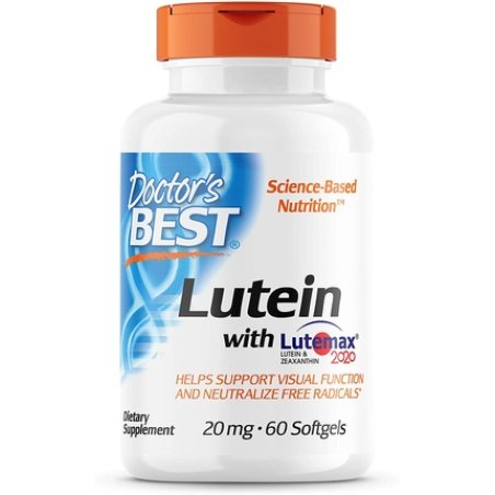 Doctor's Best Lutein Featuring Lutemax Non-GMO Gluten Free Eye Health 20mg 60 Softgels