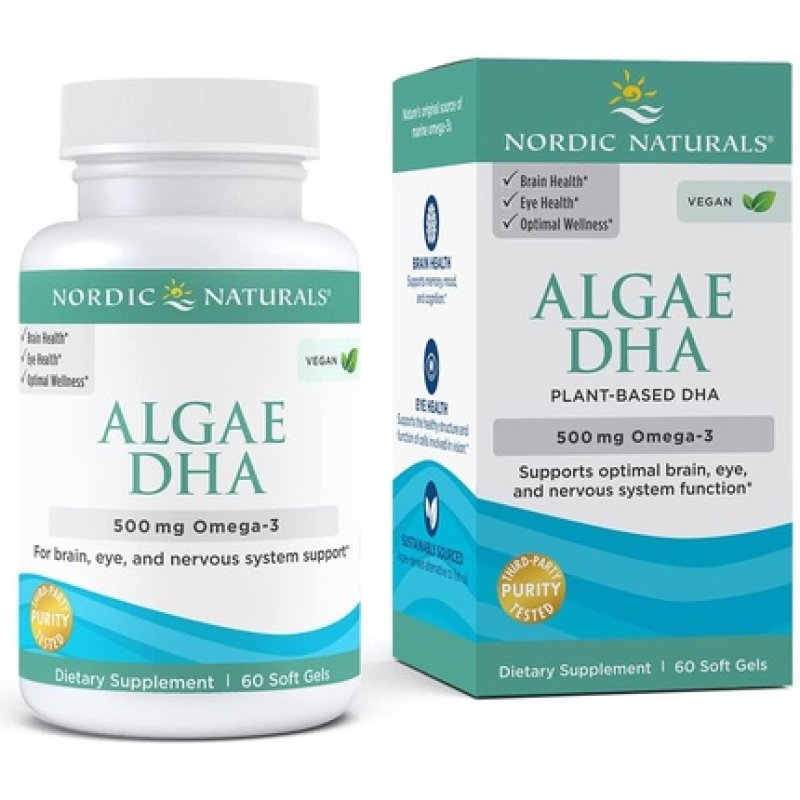 500mg Omega-3 Algae DHA 60 Softgels