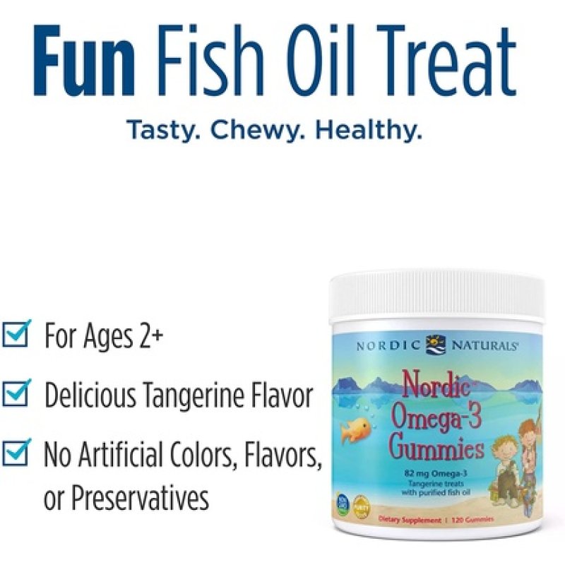 Nordic Naturals Omega 3 Tangerine Treats 120 Gummies