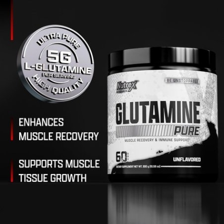 Nutrex Research L-Glutamine Powder 60 Servings - Pure Unflavored 300g