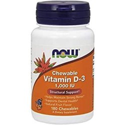 NOW NF Vitamin D3 1000IU Chewable 180 Tablets