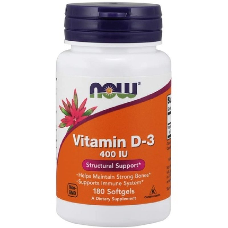 NOW Foods Vitamin D-3 400 IU Softgels 180 Count