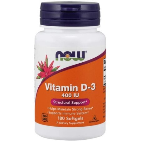 NOW Foods Vitamin D-3 400 IU Softgels 180 Count