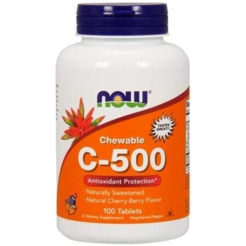 Now Foods Vitamin C-500 Cherry Chewable 100 Tablets