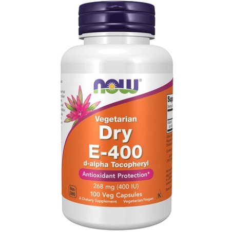 NOW Foods Dry E400 d Alpha Tocopheryl 100 Vegetarian Capsules