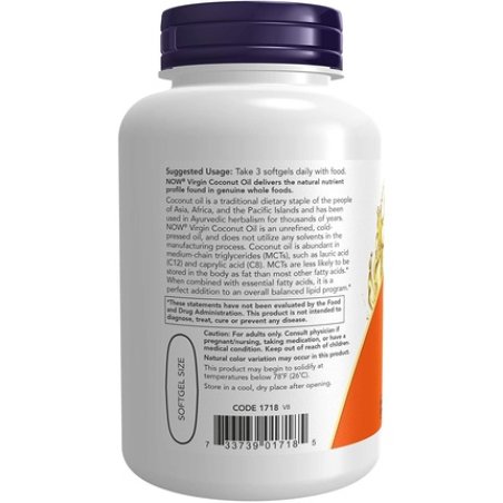 Now Foods NF Virgin Coconut Oil 1000mg 120 Softgels