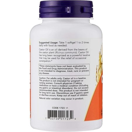 Now Foods Castor Oil 650mg 120 Softgels