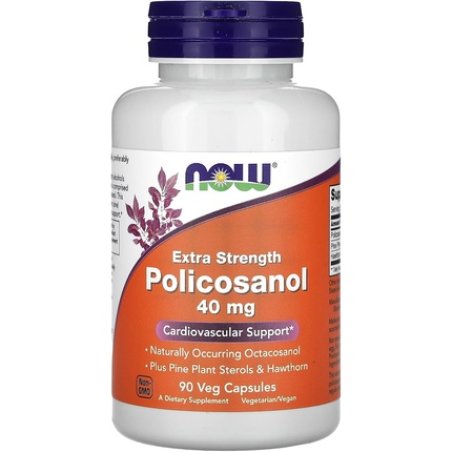 Now Foods Policosanol 40mg with Pine Plant Sterols and Hawthorn