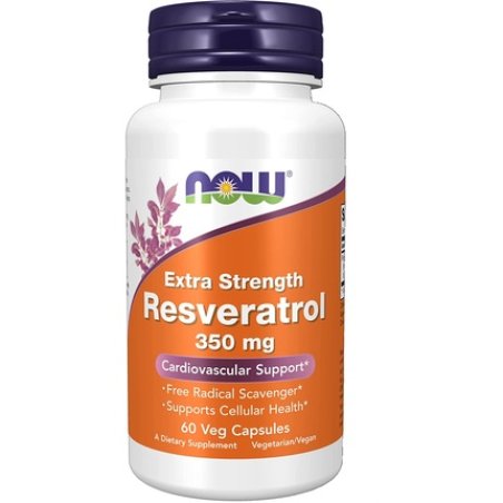 NOW Extra Strength Resveratrol 350mg Natural Trans Resveratrol from Japanese Knotweed Extract 60 Veg Capsules