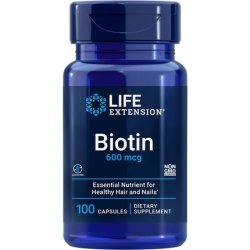 Life Extension Biotin 600mcg Vitamin B7 Support Supplement for Hair and Nails 100 Capsules