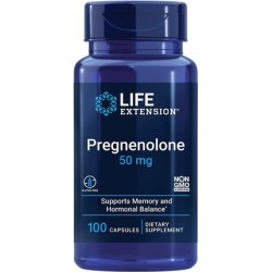 Life Extension Pregnenolone 50mg Hormone Balance Anti-Aging Memory & Cognition Supplement 100 Capsules