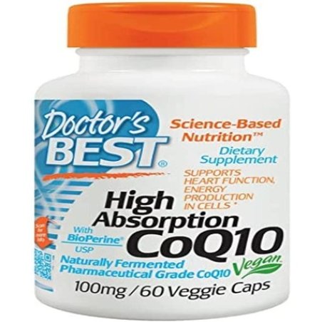 Doctor's Best High Absorption CoQ10 with BioPerine Vegan 100mg 60 Veggie Caps