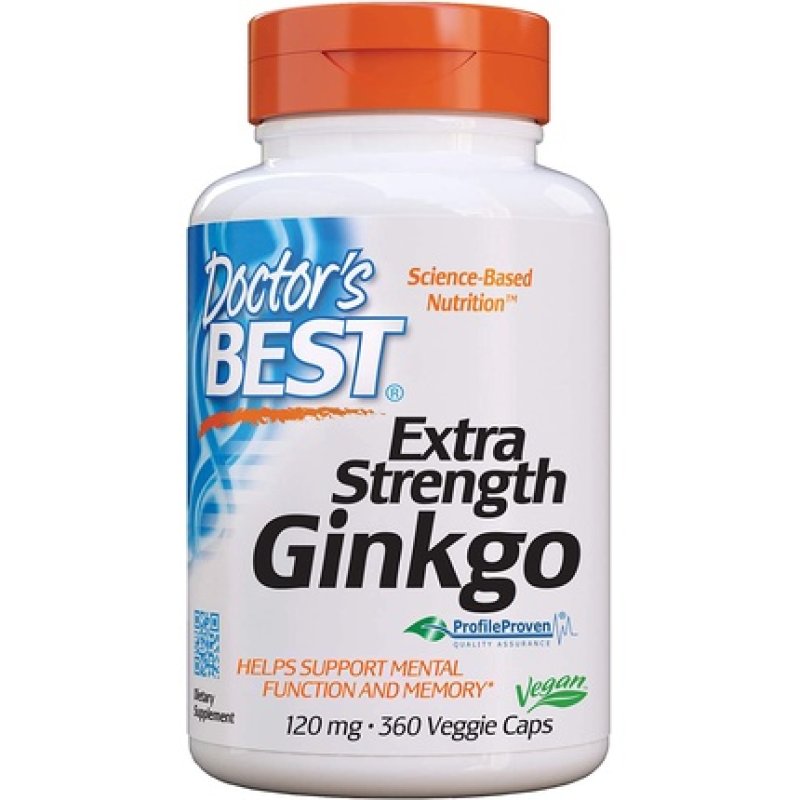 Doctor's Best Extra Strength Ginkgo Non-GMO Vegan Gluten Free Soy Free Promotes Mental Function and Memory 120mg 360
