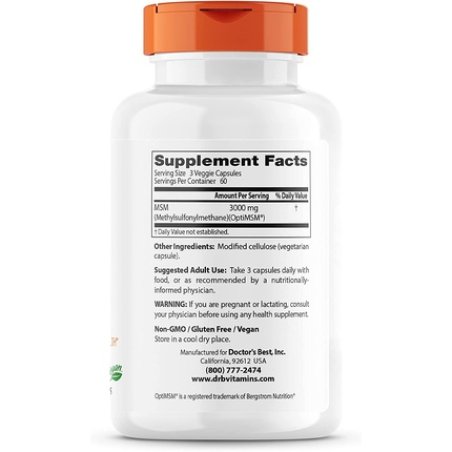 MSM with OptiMSM Vegan 1000mg 180 Vcaps