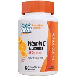 Doctor's Best Vitamin C Gummies 250mg Immune Brain Eyes Heart Antioxidant Support - Fruit Flavor 120 Count