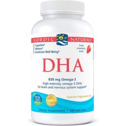 Nordic Naturals DHA Strawberry Soft Gels 180 Count 830mg Omega-3 High-Intensity Formula for Brain and Nervous System