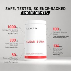 Kaged Thermogenic Clean Burn Caps for Men & Women Weight Management Supplement