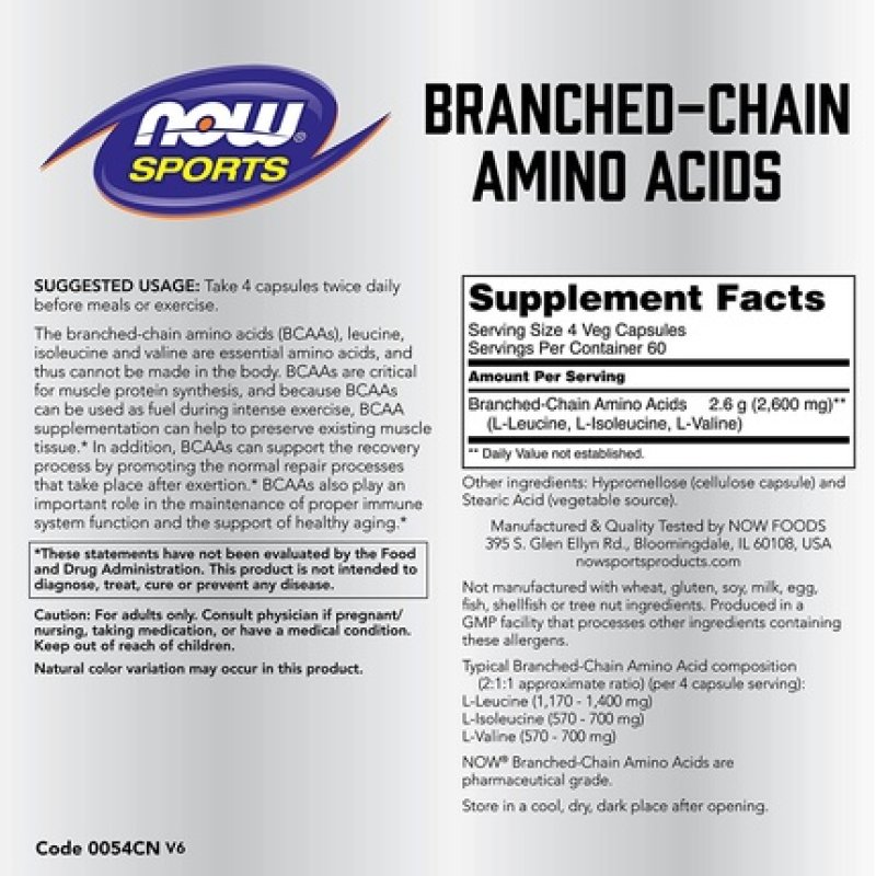 Now Foods Branched Chain Amino Acids 240 Capsules