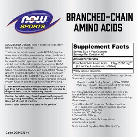 Now Foods Branched Chain Amino Acids 240 Capsules
