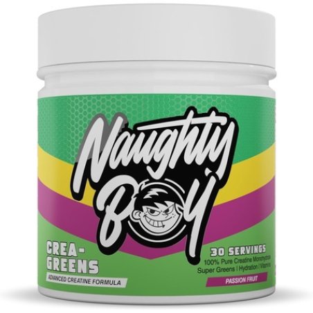 Naughty Boy Crea-Greens Powder with Creatine, Super Greens, and Electrolytes