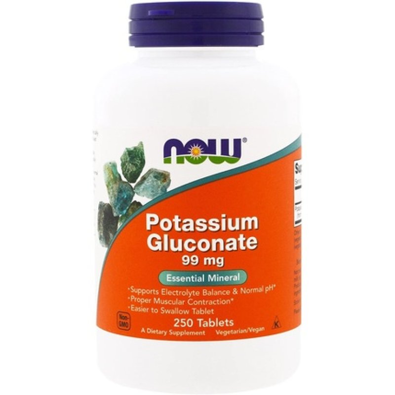 Now Foods Potassium Gluconate 99mg 250 Tablets