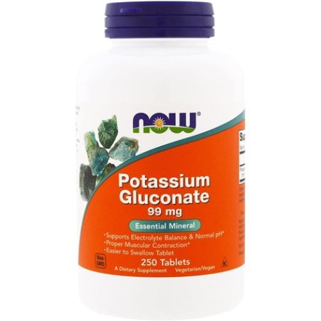 Now Foods Potassium Gluconate 99mg 250 Tablets