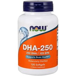 Now Foods DHA 250mg EPA 100mg Fish Oil Concentrate Omega-3 120 Capsules