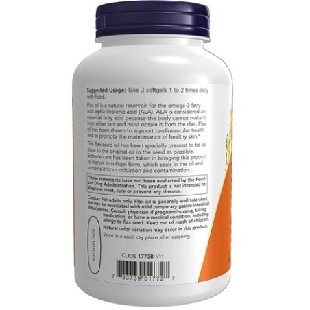 Now Foods NF Flax Oil 1000mg 250 Softgels